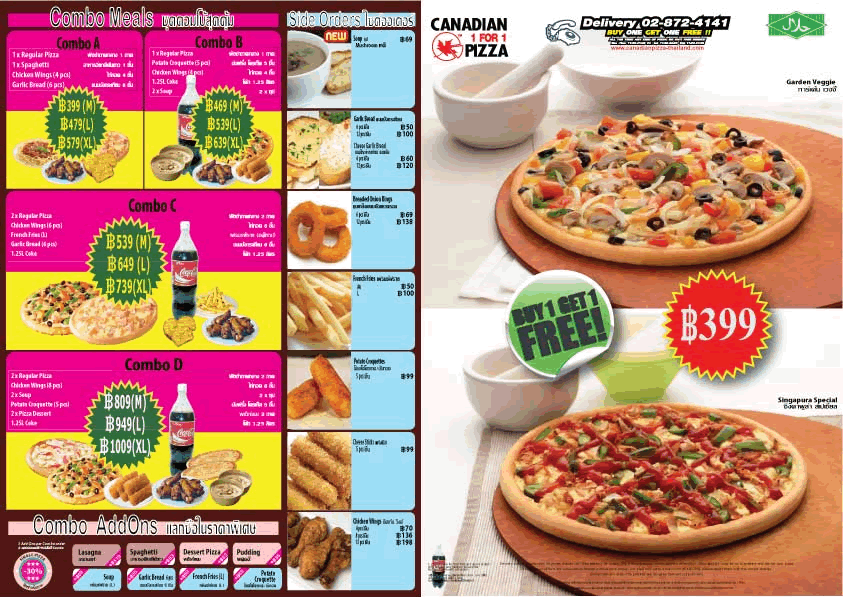 Canadian Pizza Delivery Menu